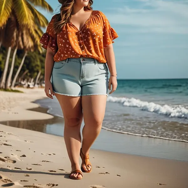 outfits de playa plus size mujer